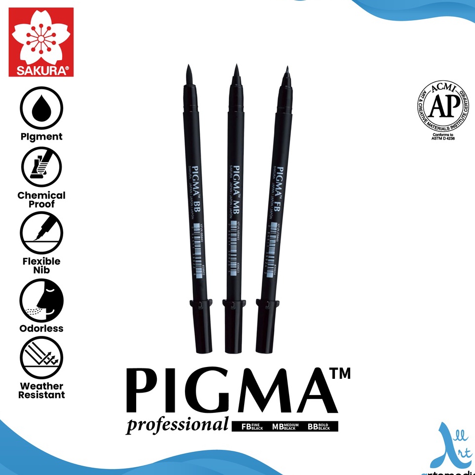 

KODE H68B Sakura Pigma Professional Brush Pen Pigment Ink