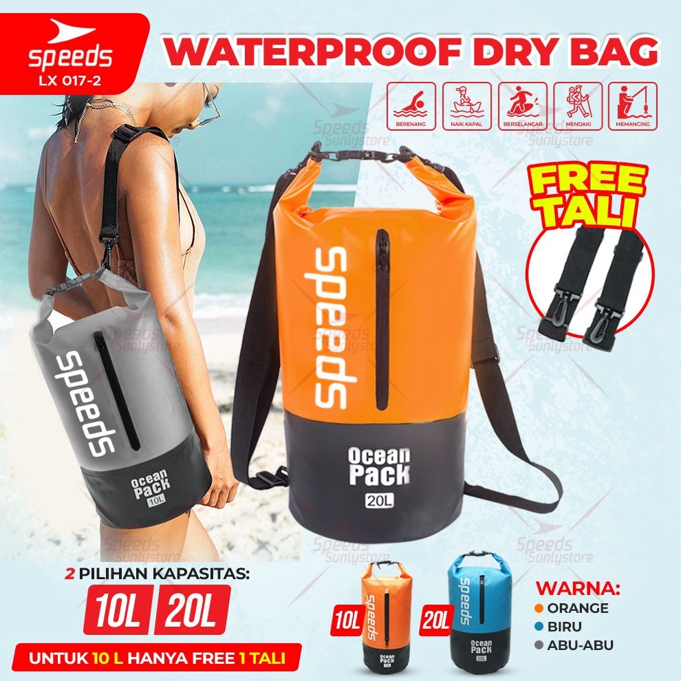 KODE D65R SPEEDS Tas Pelampung Waterproof Dry Bag Ocean Pack Tas Anti Air Renang Pantai Ransel Apung