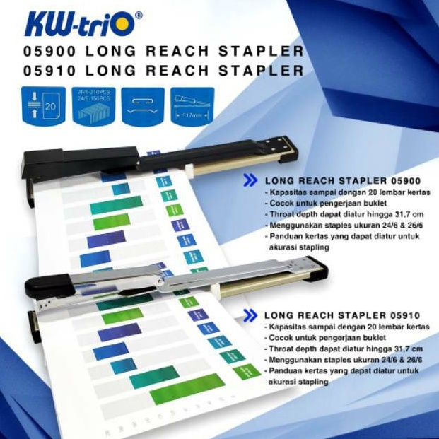 

KODE S62T Stapler Besar Long Reach Stapler Kw Trio 59 BONUS ISI STAPLESnya