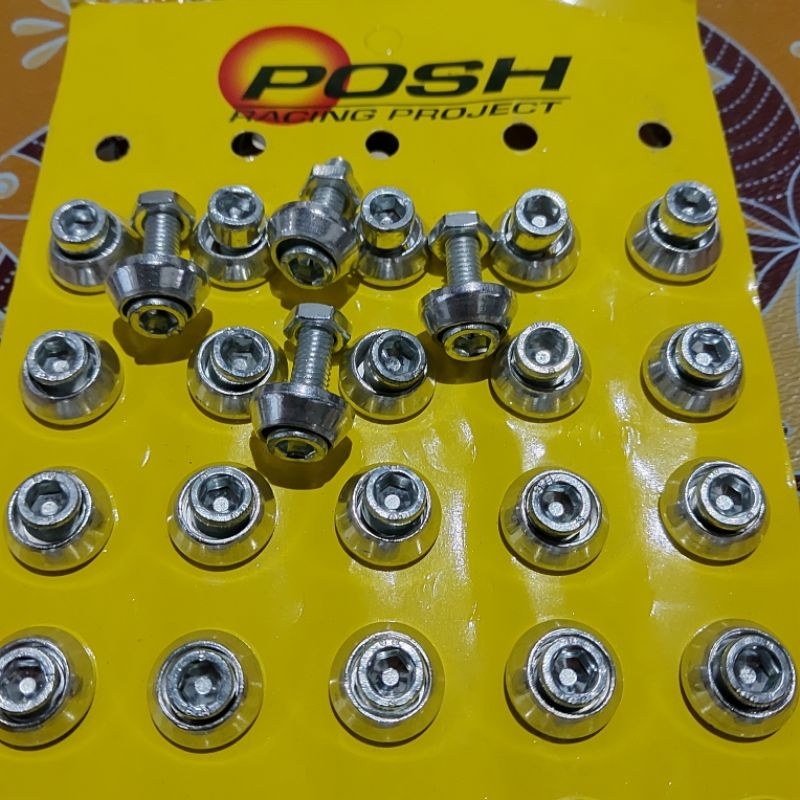 Baut L kunci 10 an Baut bodi Monel Ring silver