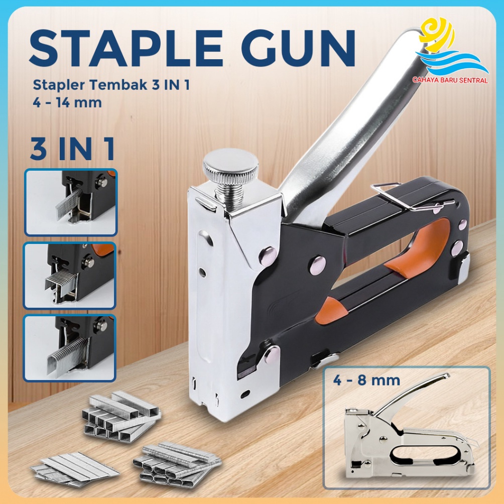 

KODE X47I Staples Tembak Alat Stapler Tembak Guntacker Jepretan Jok Kulit Motor Murah High Quality 3 in 1 Staples 414mm 48MM