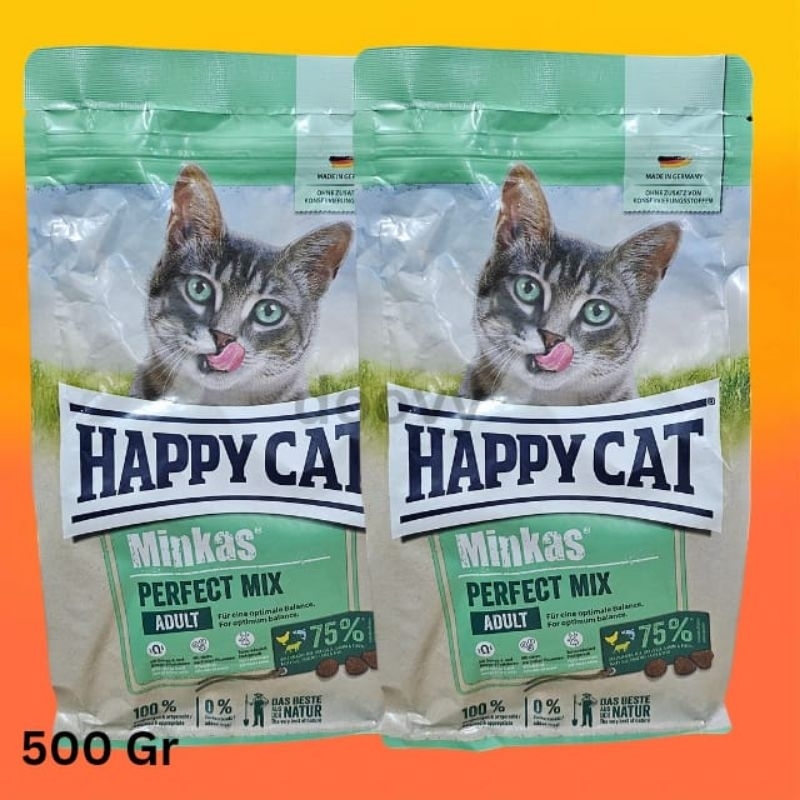 HAPPY CAT MINKAS PERFECT MIX 500GRAM MAKANAN KUCING HAPPY CAT PERFECT MIX 500GR