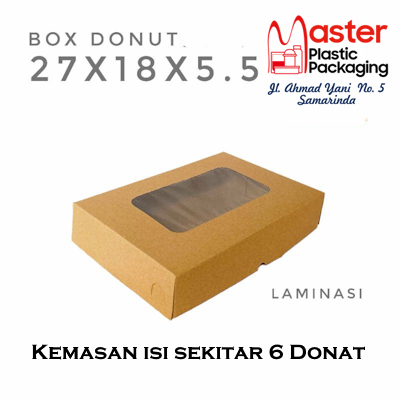 

Box Kraft Laminasi Jendela / Dus Donat Isi 6 27x18x5,5 Cm - 10 Pcs