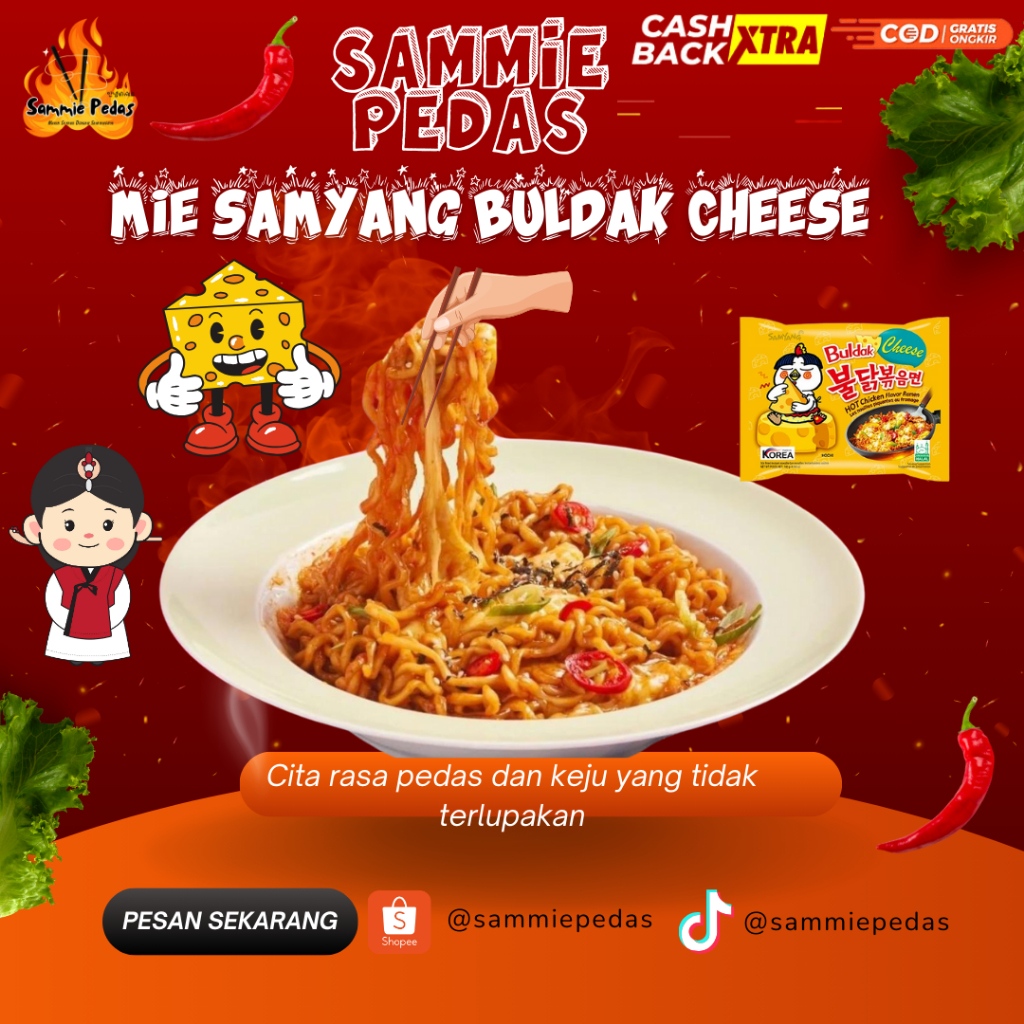 

Mie Samyang Buldak Cheese | Mie Instant Korea Halal 140g