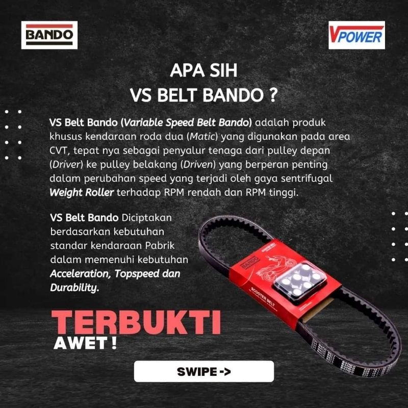 V-BELT MIO J MIO SOUL GT X RIDE 115 VAN BELT BANDO 54P ORIGINAL