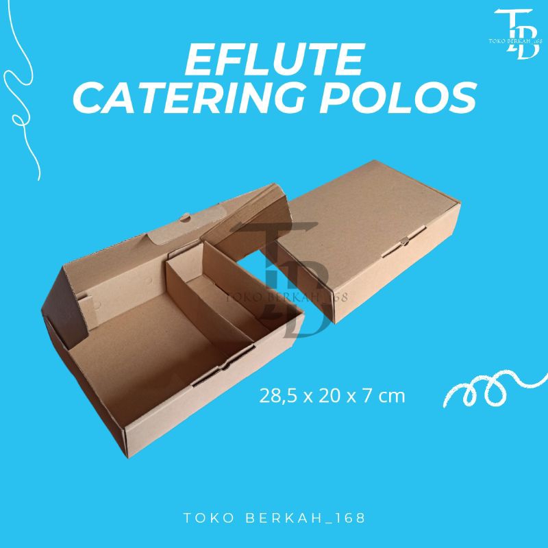 

(ISI 5 PCS) DOS / DUS KUE EFLUTE CATERING POLOS UK 28.5 × 20 × 7 CM / KARTON BOX KOTAK HAMPERS EFLUTE KOKOH POLOS