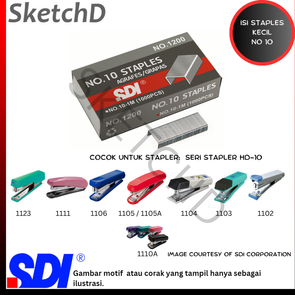 

Isi Staples kecil No 10 SDI - peluru hekter stapler HD10