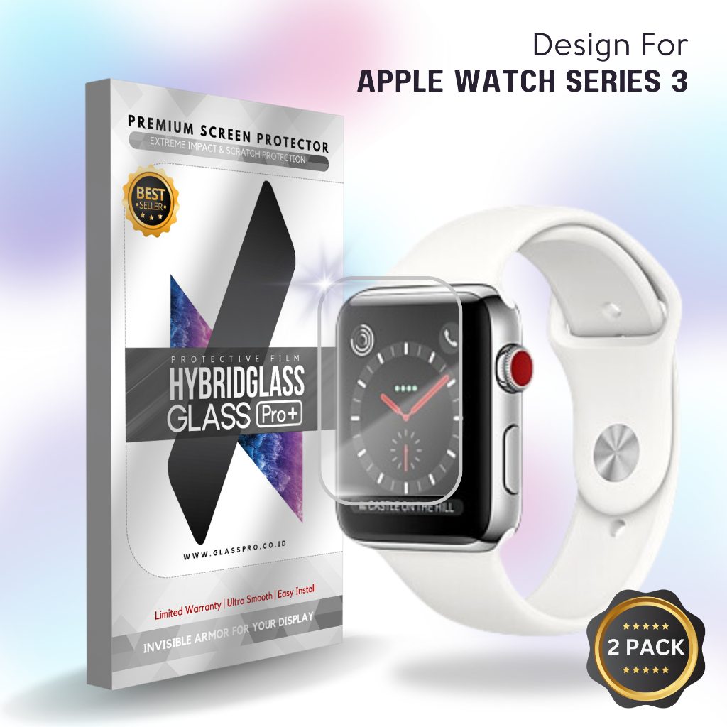 Hybrid Glass Premium Anti Gores Hydrogel Apple Watch Series 3 Full Cover Screen Protector Glass Pro 