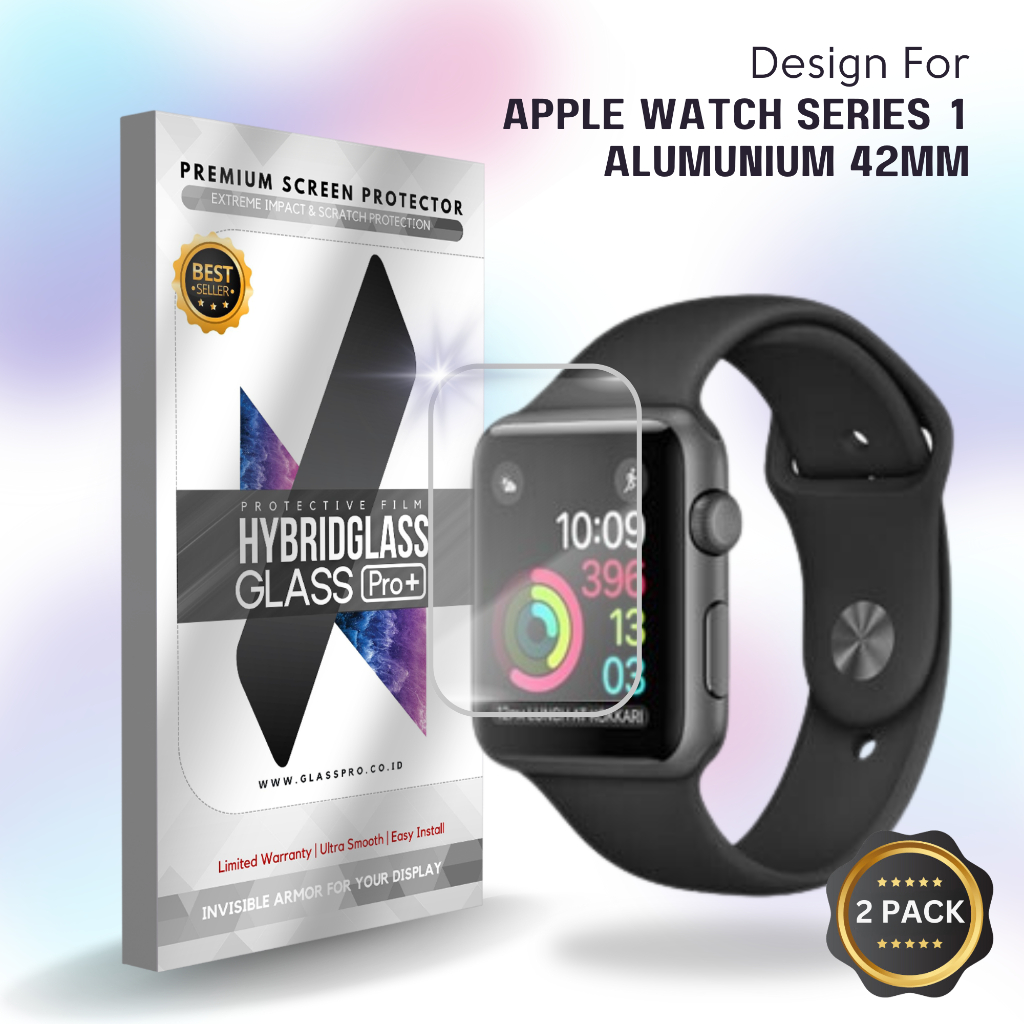 Hybrid Glass Premium Anti Gores Hydrogel Apple Watch Series 1 Alumunium 42mm Full Cover Screen Prote