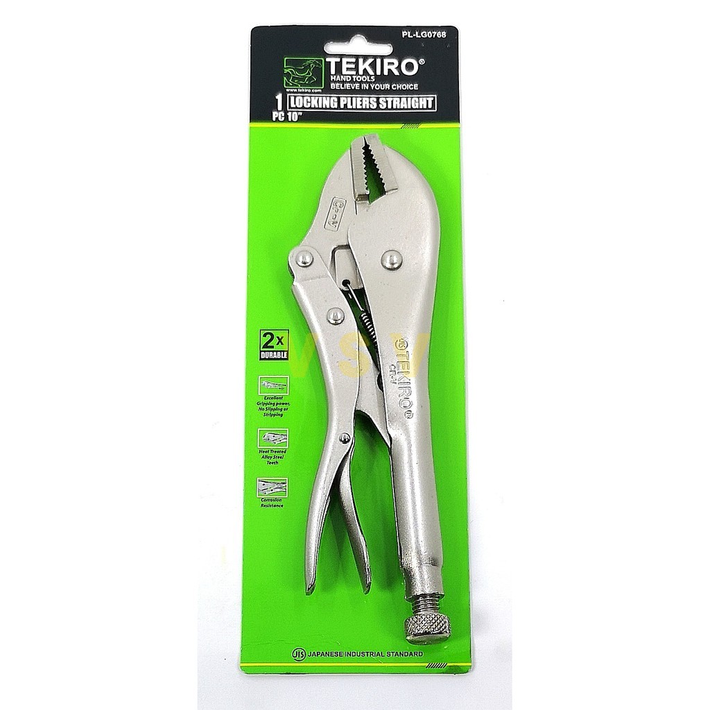 Tekiro tang buaya 10 inch model lurus - tang kunci locking pliers straight