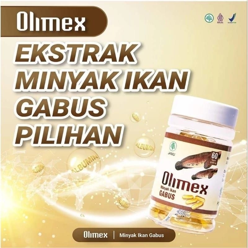 OLIMEX | Kapsul Minyak Ikan Gabus | Kapsul Pasca Operasi ASLI 100%
