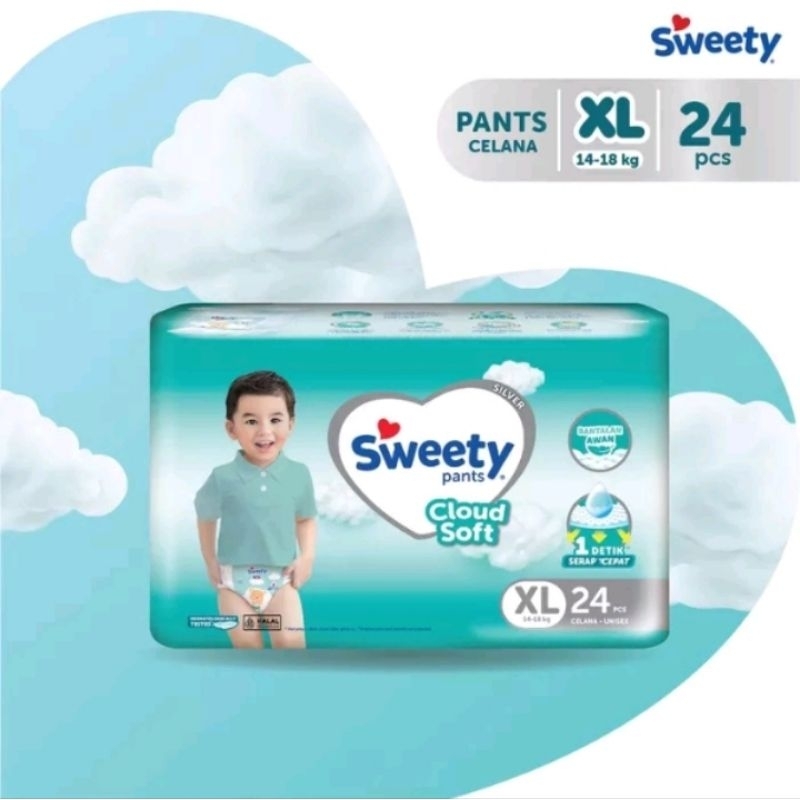 Sweety Silver Pants XL24+2 / Sweety Silver XL26 / Sweety Silver Murah / Popok Sweety / XL26