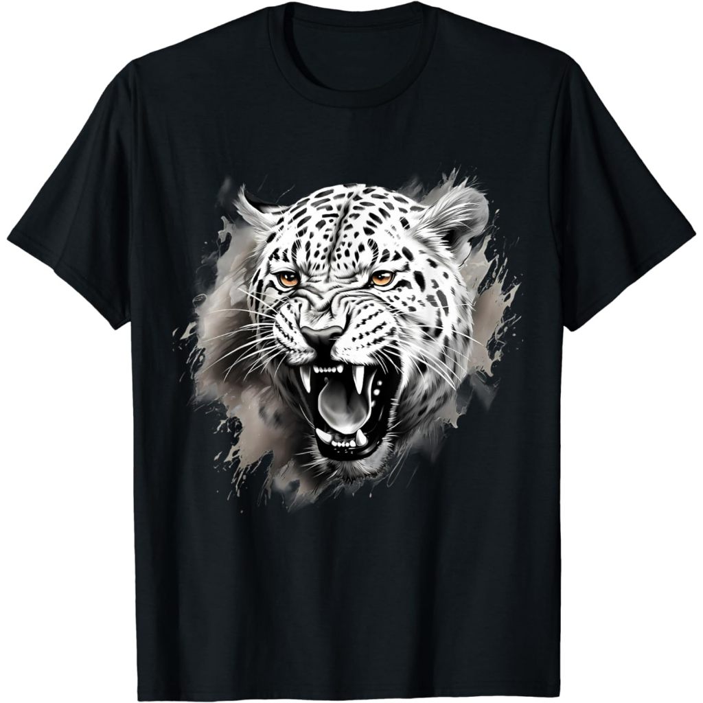 Baju Kaos Dewasa Leopard Splash Nature Motif Animal Print Savanna DrawingPakaian Fashion Atasan Dist