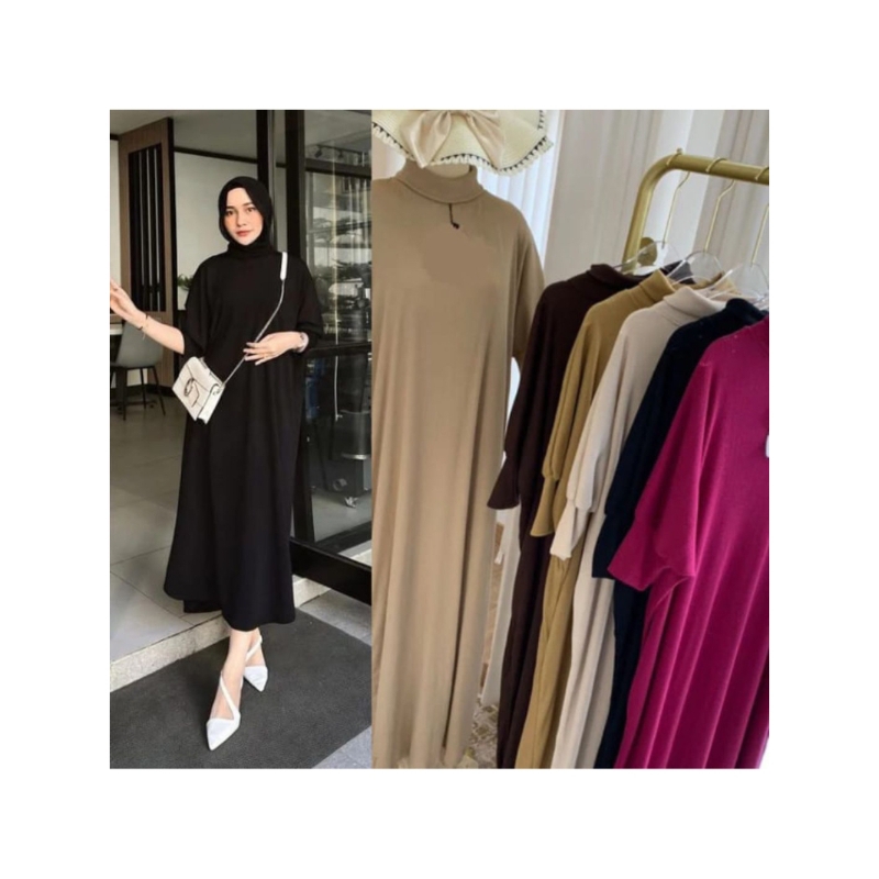 Gamis Batwing Knit Rib Premium/Gamis Kalong Knit/Gamis Knit Rajut/Dress