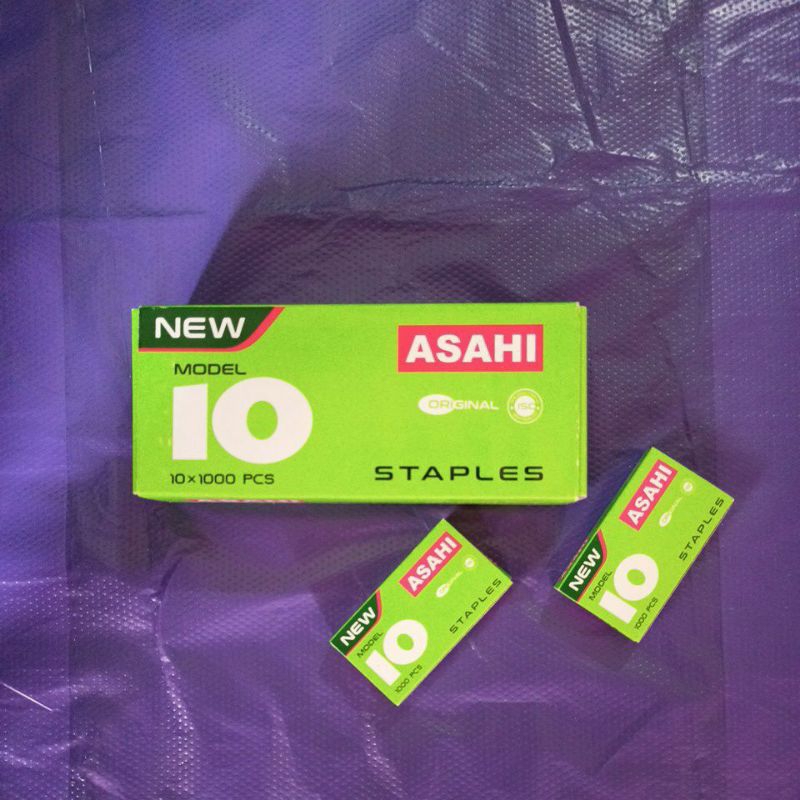 

isi staples no.10 merk ASAHI isi 10 kotak