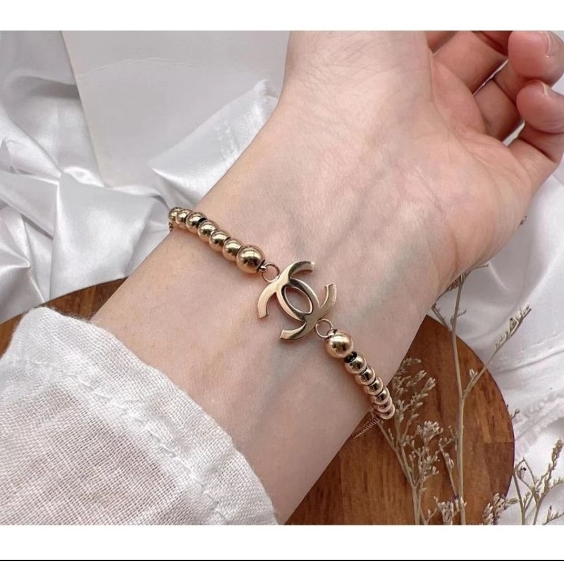 Gelang serut Titanium Anti karat biji lada kombinasi CH