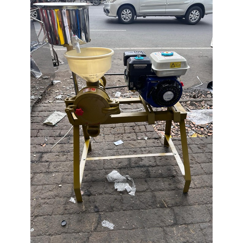 GILINGAN BUMBU SAMA MESIN PENGGERAK 7.5HP KOMPLIT/ GILINGAN BUMBU