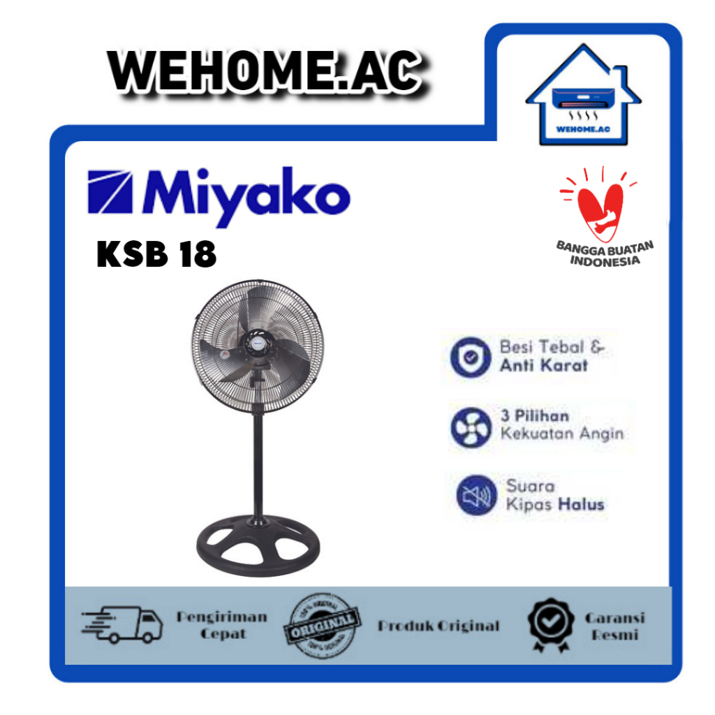 Kipas Miyako Berdiri KSB18 Besi Kipas Angin Miyako 18 Inch Stand Fan Miyako