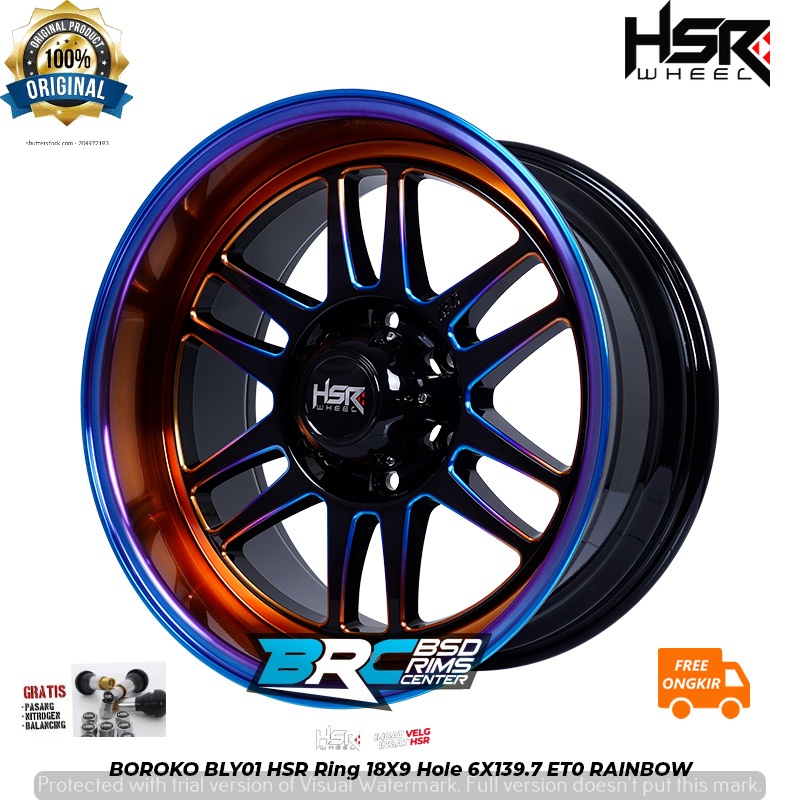 VELG RACING HSR BOROKO BLY01 RAINBOW RING 18 HOLE 6 X 139,7 ET 0