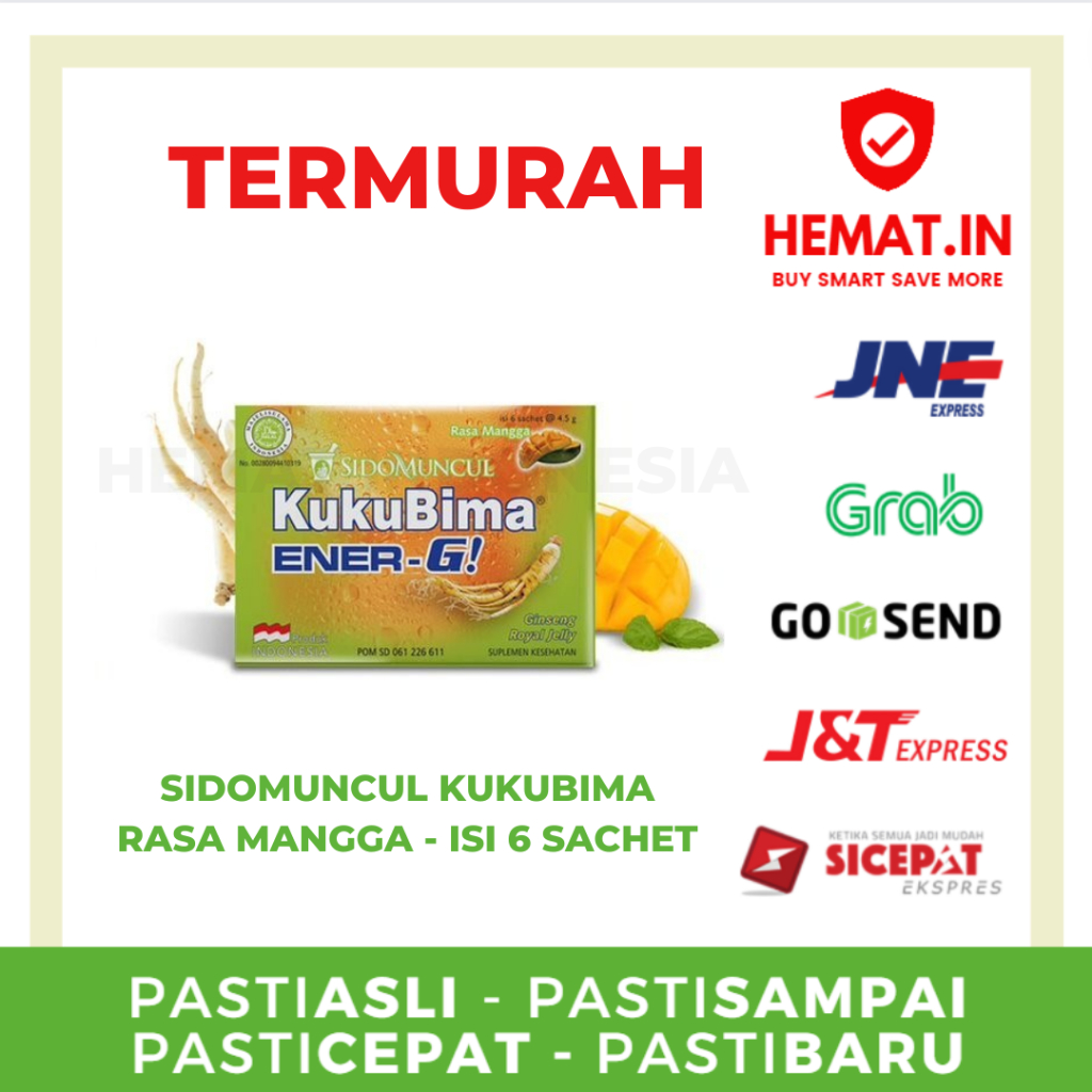 

KUKUBIMA ENER-G SIDOMUNCUL MINUMAN SACHET RASA MANGGA ISI 6 SACHET ROYAL JELLY