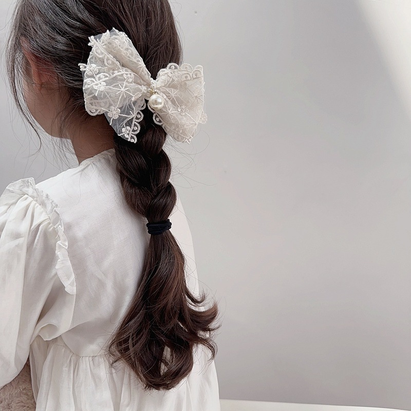 Caliloops Jepit Rambut Anak Perempuan Renda Bunga Mutiara Korea Yinger