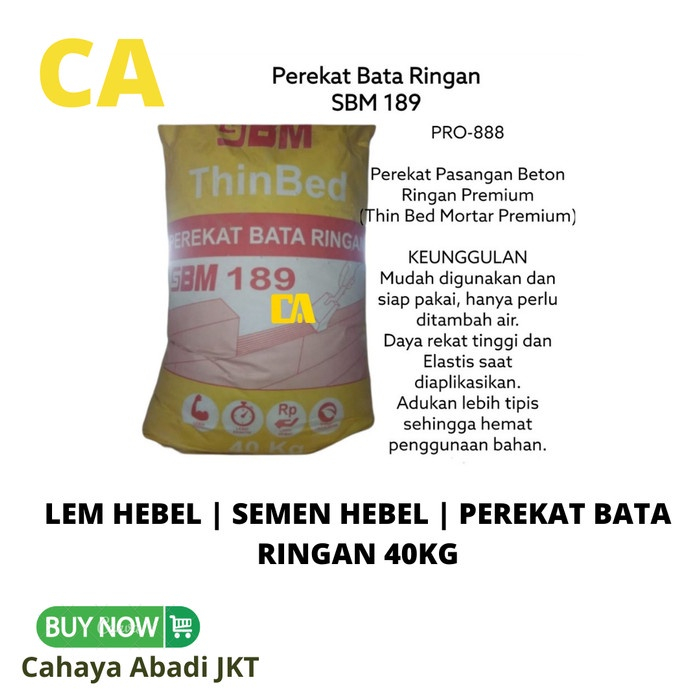 LEM HEBEL | SEMEN HEBEL | PEREKAT BATA RINGAN 40KG