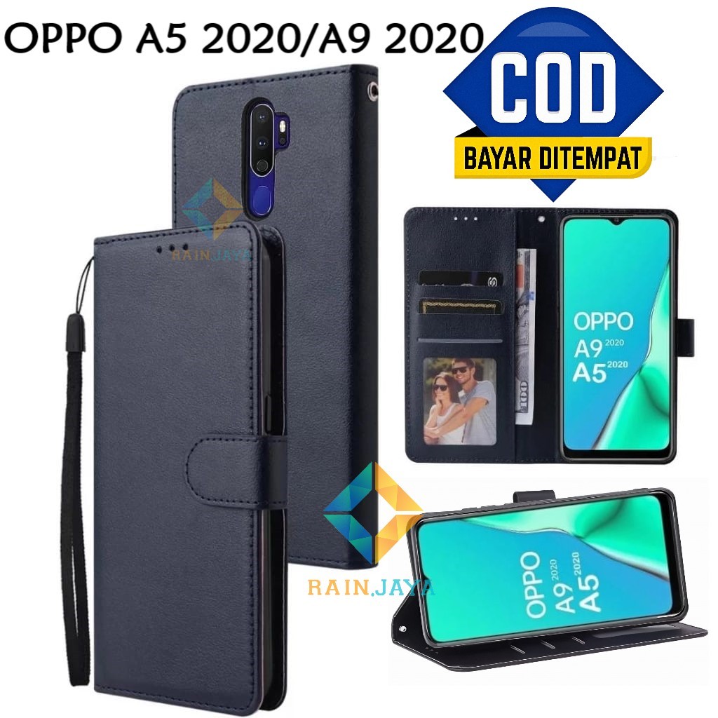 CASING HP OPPO A5 2020 / A9 2020 MODEL FLIP BUKA TUTUP FLIP WALLET PREMIUM