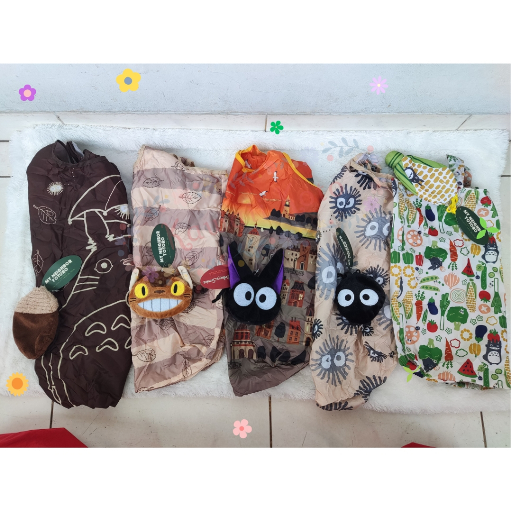 tote bag shopping bag kantong belanja tas lipat totoro nekobus jiji suzuwatari black dust studio ghi