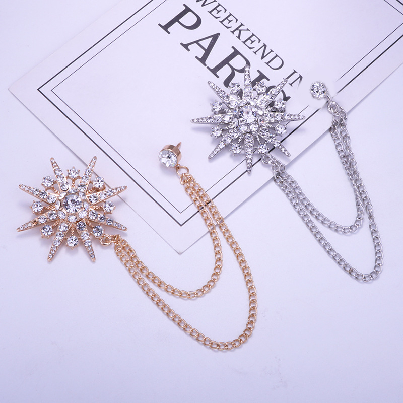 Pin Bros Jas Rantai Rumbai / Bros Pin Rantai Rumbai Jas Bintang Snowflake