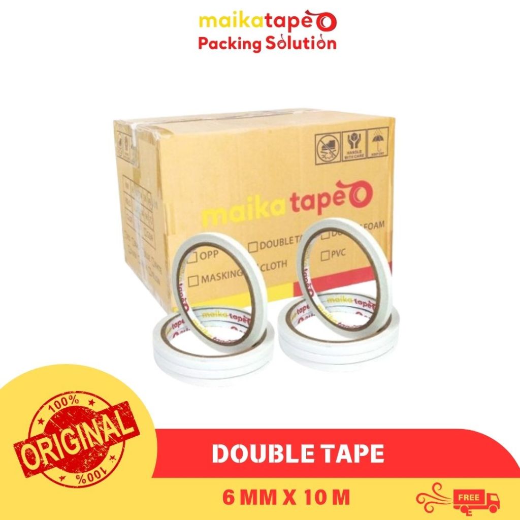 

ISOLASI DOUBLE TAPE MAIKATAPE 6MM (1 BOX)