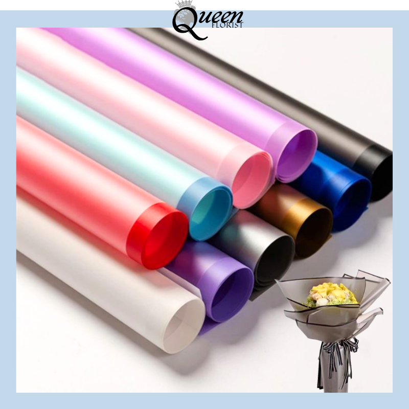

20 LEMBAR Flower Wrapping Paper Transparan List Kertas Buket Bunga Korea Cellophane KB05