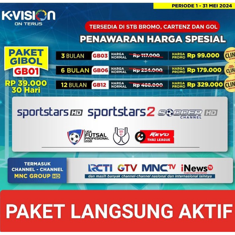 Banyak Dipakai Paket GILA BOLA Gibol K VISION 1 Bln 3 Bln  6 Bln