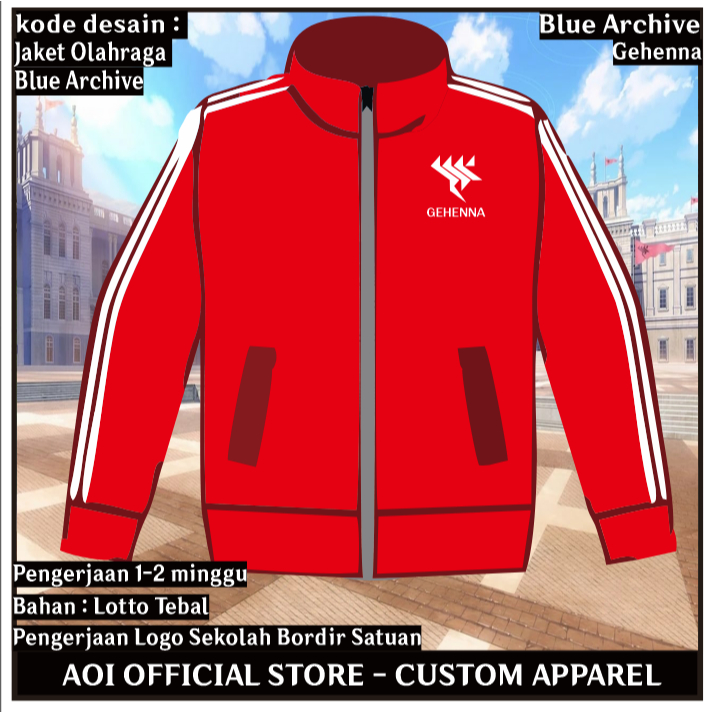 Jaket Running Olahraga Gehenna Blue Archive