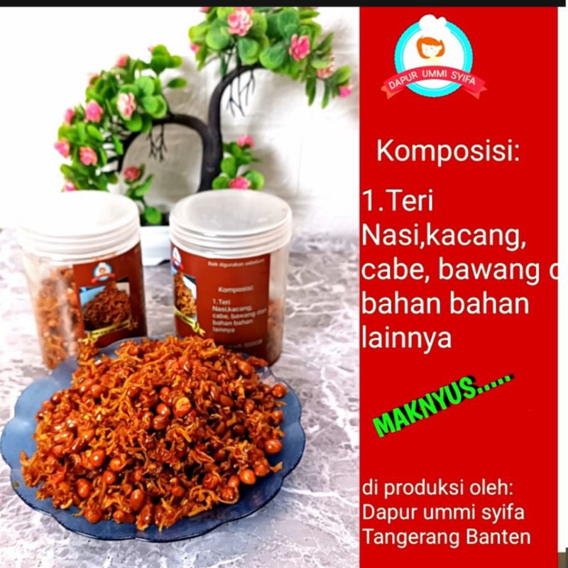 

Teri tempe Oreg Balado pedes manis asin Berat 500Gram lezaat Home made