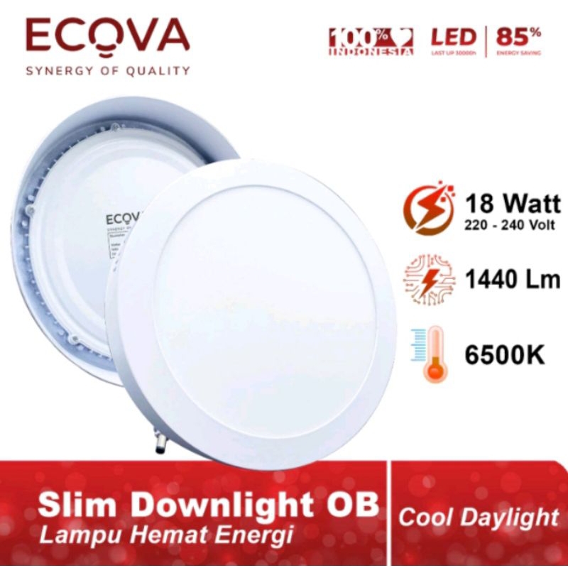 Lampu Downlight Led OB BULAT ECOVA  18WATT