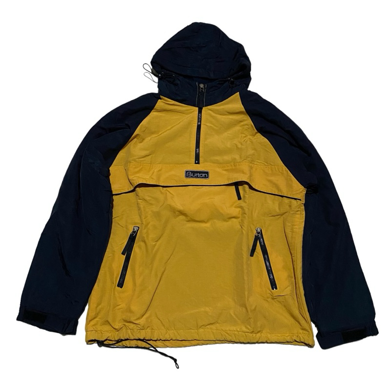 Burton snowboards anorak yellow black jacket
