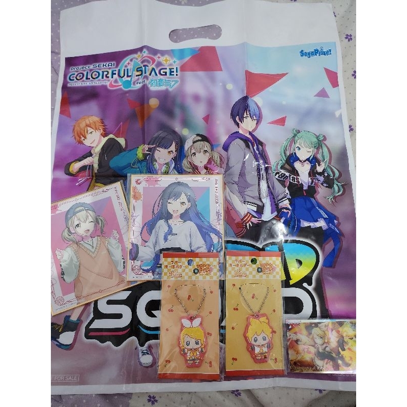 VOCALOID Kagamine Rin Len Rubber Keyholder Ballchain Kartu Project Sekai Prsk Puroseka VIVID BAD SQU