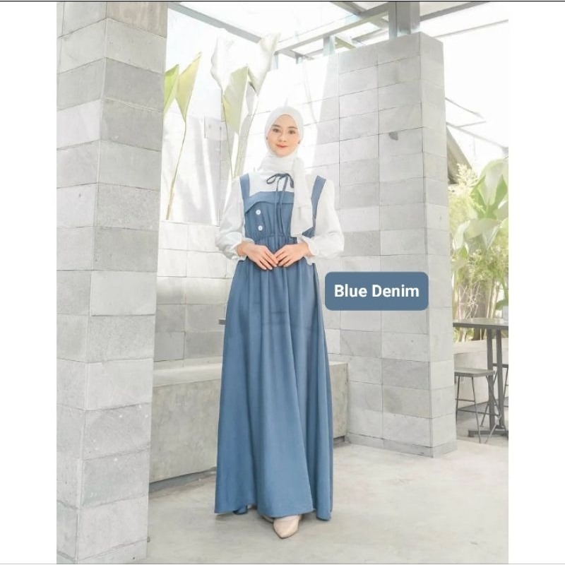 Terbaru Dress Muslim Formal Kancing Nyaman Untuk Ibu Menyusui