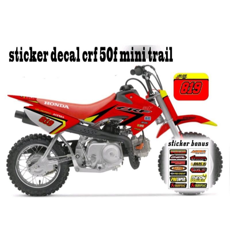stiker decal crf mini trail anak warna merah