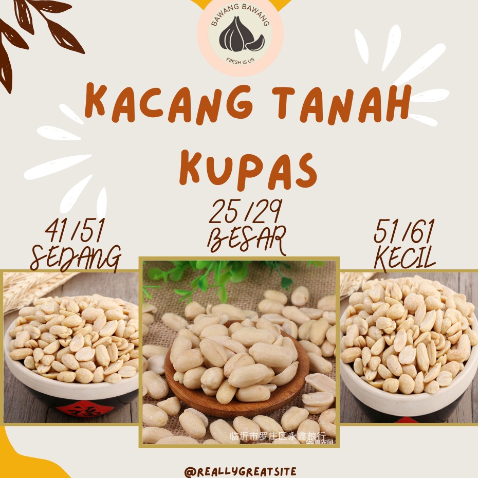 

Kacang Tanah Kupas Bersih Import 1 KG kualitas premium HSD