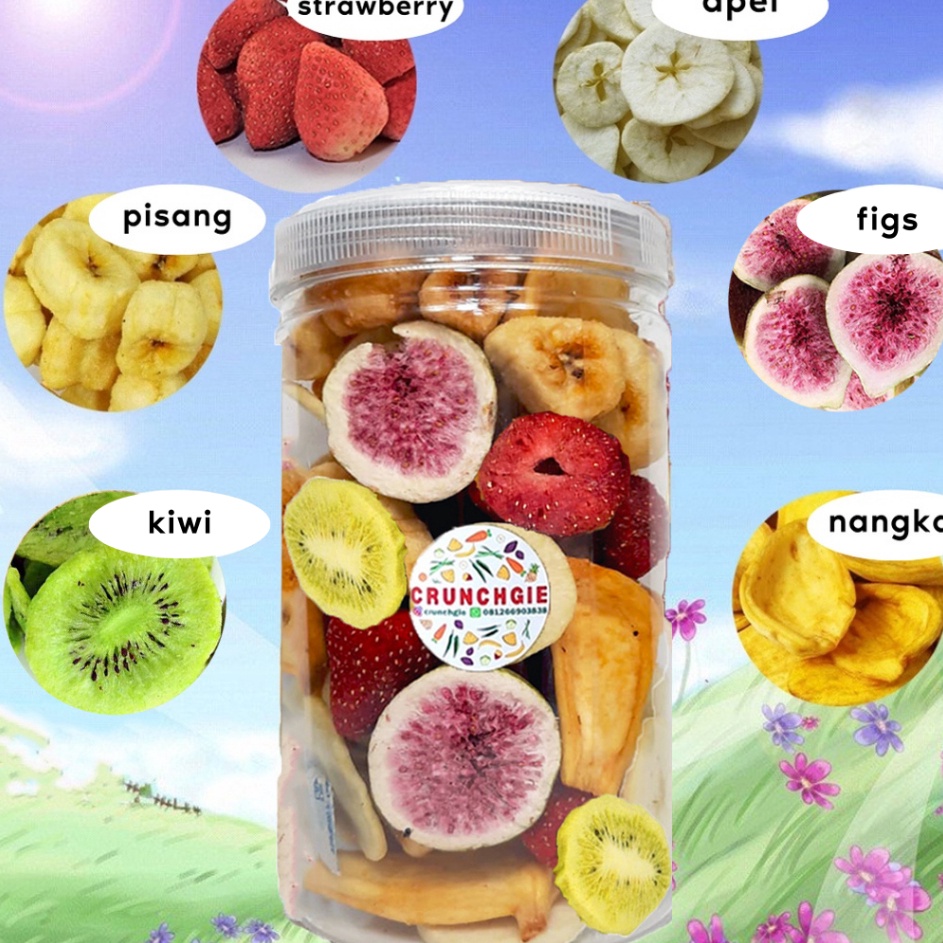 

Diskon Promo Cemilan Buah Kering Toples Keripik Strawberry Figs Tin Crisps