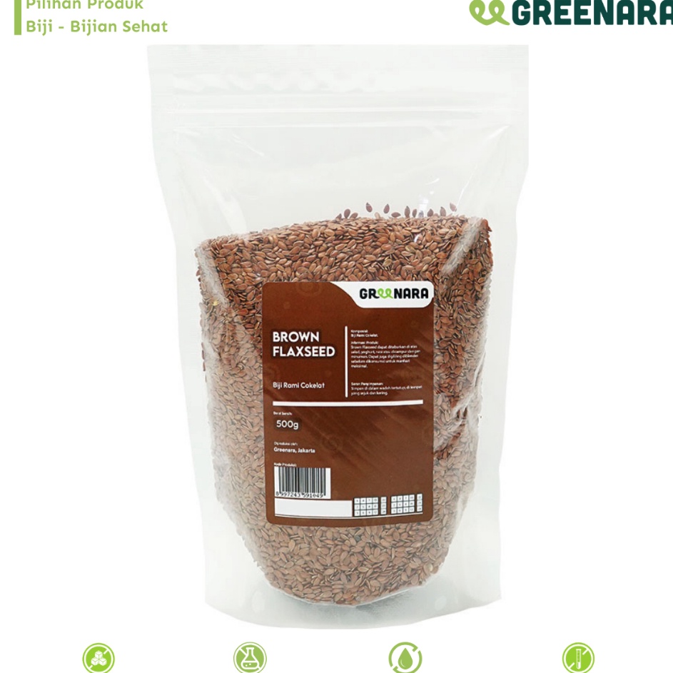

Greenara Biji Rami Coklat 5gr Natural Brown Flaxseed