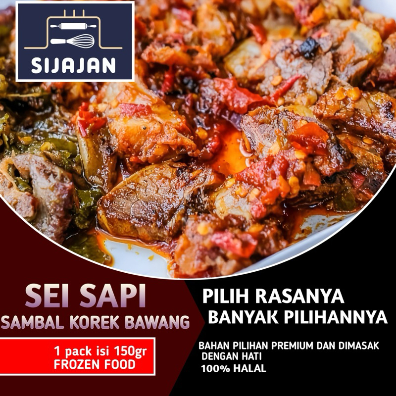 

Sijajan Sei Sapi Daging Asap Frozen Food isi 150gr Halal Empuk