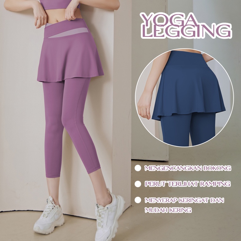 KODE Q22I ANMO YOGA Celana Leging Legging Rok Yoga Olahraga Senam Training Import Sport Dewasa Wanit