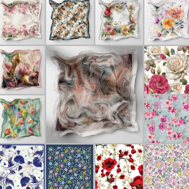 Paling Diminati YUMNA 11 Hijab Denay Voal segi empat motif BANISCOP denay kw premium FATRIANA