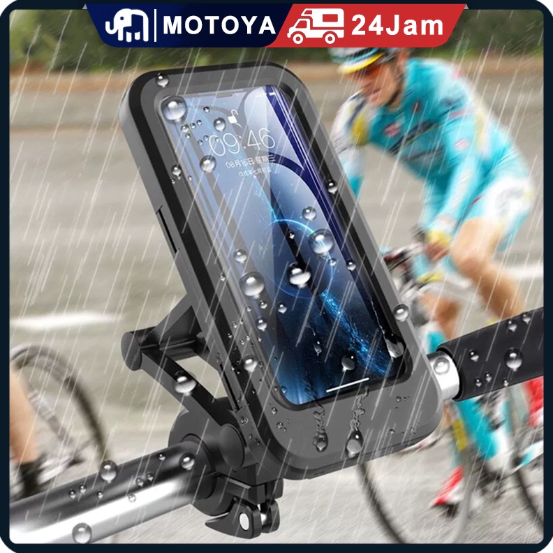 Phone Holder Stang Motor Waterproof anti air Alat penyangga hp dudukan hape stand bisa untuk sepeda 