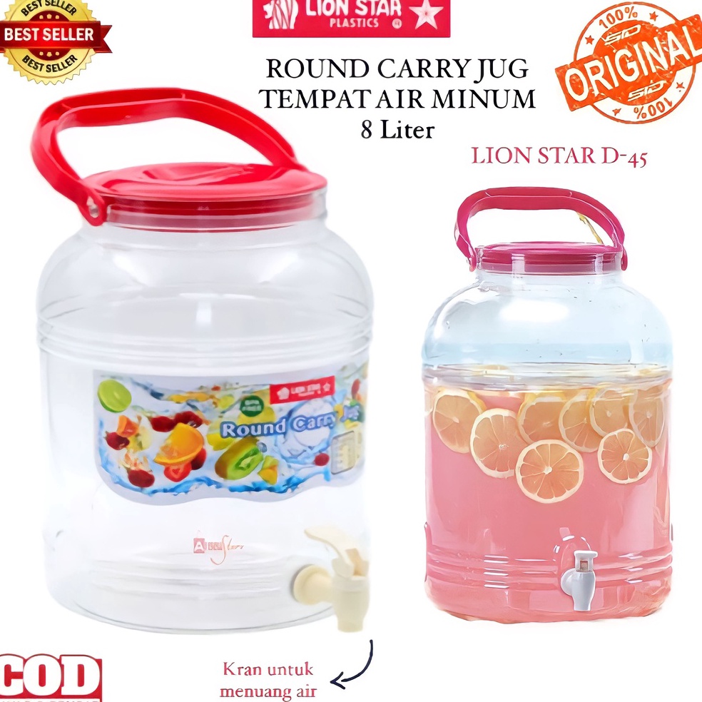 Terbaru  BISA COD  PROMO DISPENSER AIR MINUM  ROUND CARRY JUG LION STAR 8 LITER  GALON AIR KECIL  KE