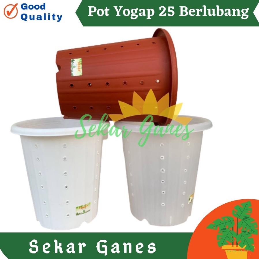 DCB Pot Yogap YPT 25 Merah Bata Coklat Bata Berlubang