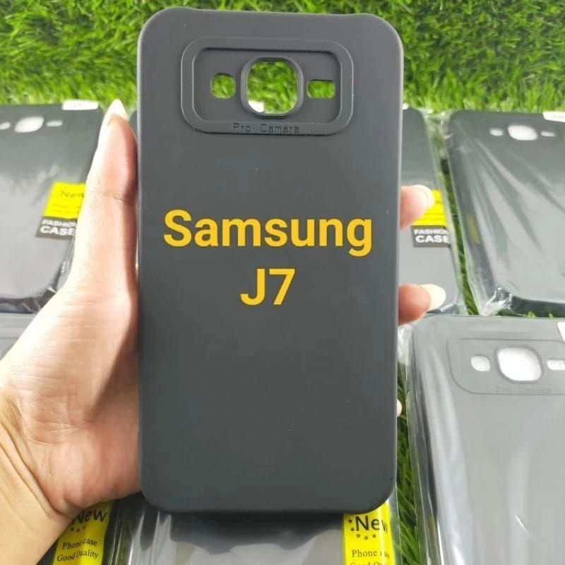 CASE FULL BLACK SAMSUNG J7 SILIKON PRO KAMERA