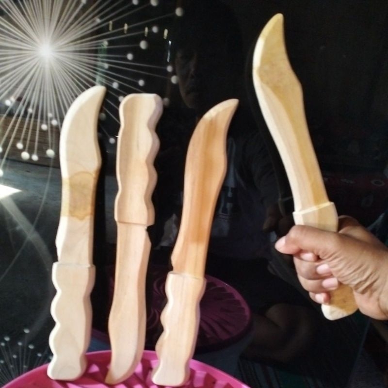 Pisau Belati Sangkur Kayu 30cm - Pisau Belati Silat Beladiri IPSI - Pisau Belati